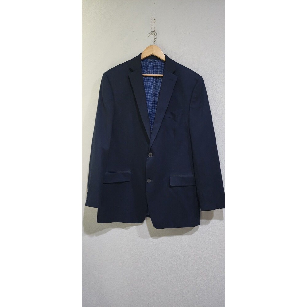 Michael Kors Blazer Jacket Men Size 44 Long Blue 2 Button Classic Designer